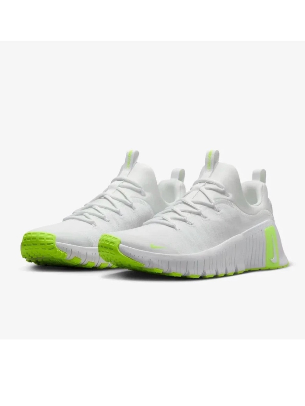NEW! Men's Nike Free Metcon 6 Training Shoe - FJ7127-104, White/Volt, Size 8